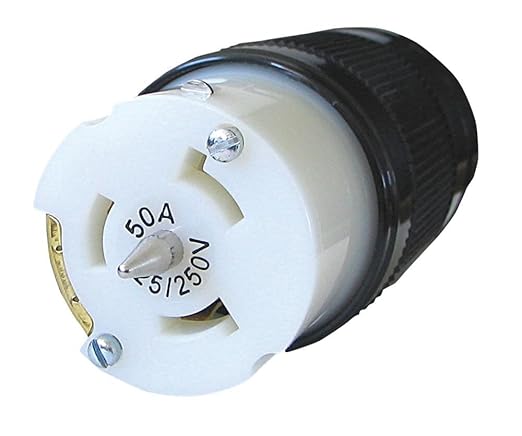Marinco CS6364N 50 Amp 125 Volt/250 Volt Generator Connector (Female) — Straight Blade Twist Locking Plug — 3 Pole 4 Wire — UL Listed & CSA Certified