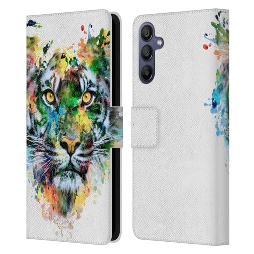 Funda Samsung Galaxy A15 Tigre 2 tipo libro para ver vídeos en cafeterías