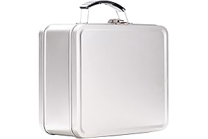 Metal Lunch Box Vintage Silver - Retro Lunch Box Metal Lunchbox