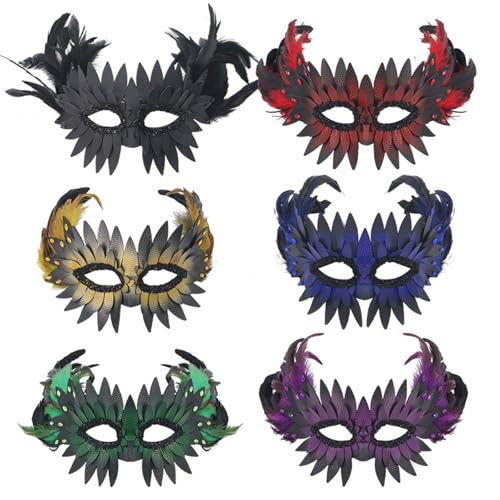 Masque de hibou à plumes pour défilé et soirées costumées légères - 7