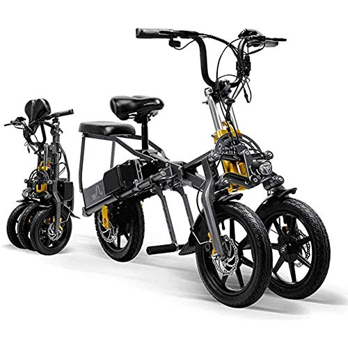 XHJZ Triciclo eléctrico para Adultos Plegable fácilmente Tres Ruedas de Bicicletas de...