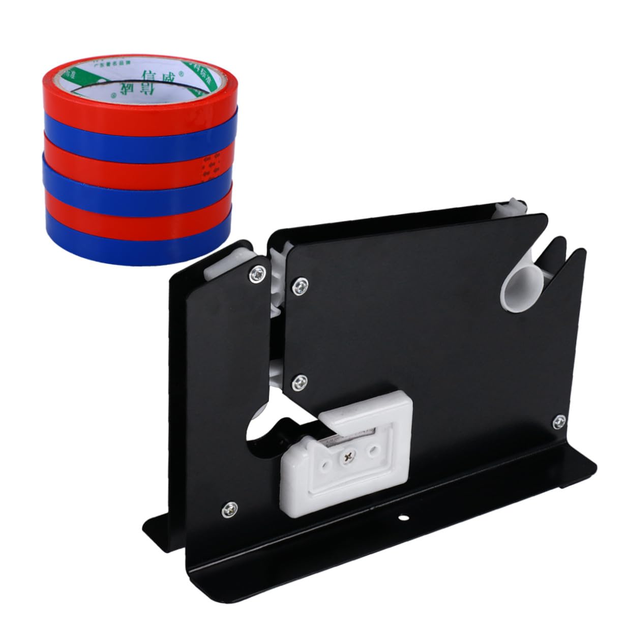 Tofficu 3stücke Metal Bag Neck Sealer Tape Dispenser Für Supermärkte Mit Scharfem Edelstahlmesser Stabiler Metallstruktur Für Tütenversiegelung Und Verpackung