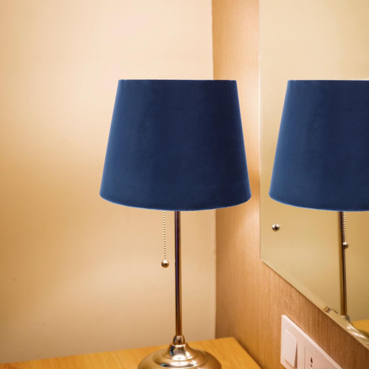 Uonlytech Abat-Jour En Tissu Bleu Pour Lampe De Bureau RemplaçAnt LéGer Et DéCoratif Abat-Jour De Lampe De Table Pour Salon Chambre Et Bureau 8.66X6.50X6.50 Pouces
