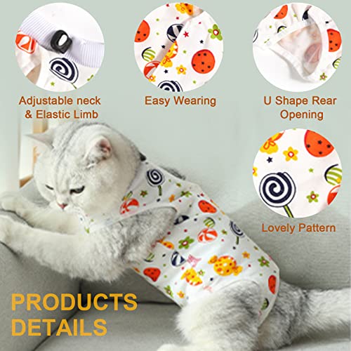 Image of Cat Recovery Suit, 1 PCS Pet Surgical Recovery Suit Pet Cone Alternative for Small Medium Pets, M