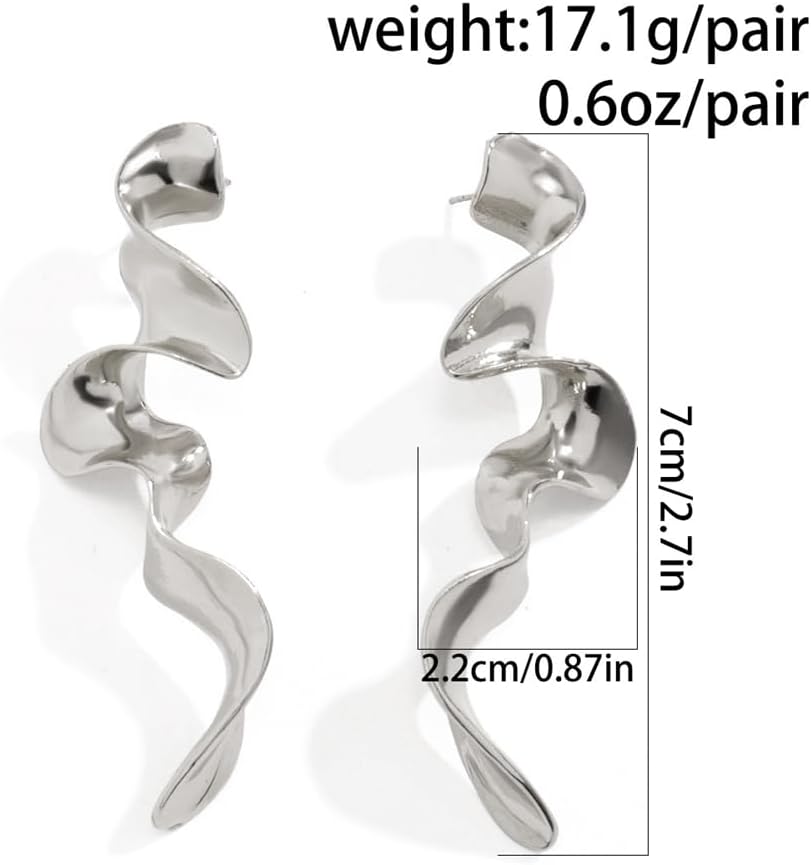 Irregular WaterDrop Earrings Melted Liquid Asymmetrical Drop Earrings for Women Embrace Minimalist Statement Earrings Jewelry - Image 2