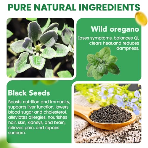 ELBBUB Oil of Oregano with Black Seed Oil - 6000mg Oregano Oil + 200mg Black Seed Oil per Serving, High Carvacrol, Non-GMO, Gluten Free, Easy to Swallow Softgels, 120 Count — view 4