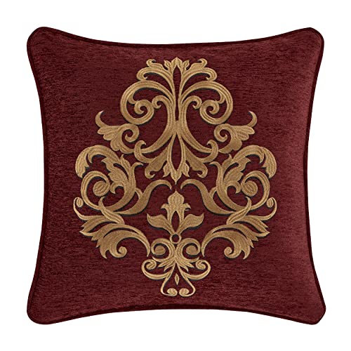 Five Queens Court Georgia 18 Inch Square Embellished Decorative Throw Pillow #TOP26
