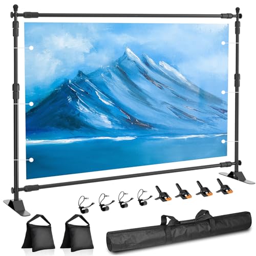 Qoolfoto Backdrop Banner Stand 10x8ft Heavy Duty Step and Repeat Stand
