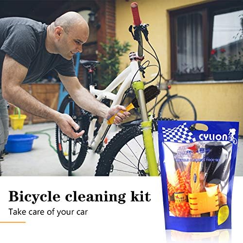 Demason 8 Pcs Bike Cleaning Tool Set, Bike Cleaning Brush Kit for Bike Chain/Tire/Sprocket/Wheel Cycling Corner Stain Dirt Clean (Fit for All Bikes)