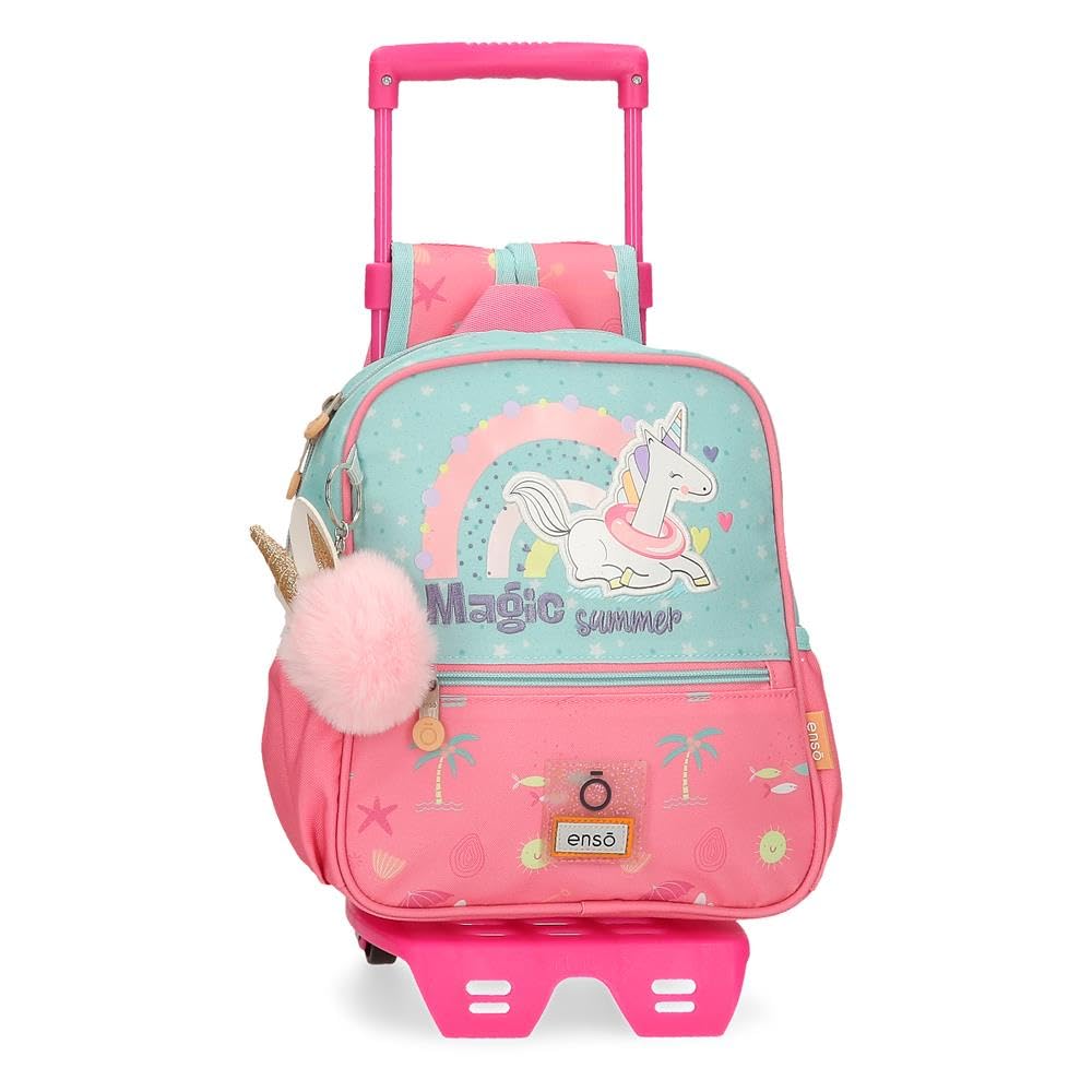 Enso Magic Summer Small Backpack with Trolley Multicolor 23x25x10cm Polyester 5.75L, multicoloured, Small Backpack with Trolley