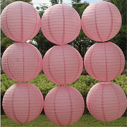 Lampions, Papierlaternen 20 Stücke 6 "-12" Lotus Wurzel Rosa Papier Laternen Runde Lampe for Hochzeit Party Lampe Outdoor Indoor Hanging Decor