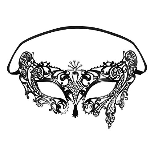 Preisvergleich Produktbild Foxnovo Venezianische Strass-Maske, filigran, Metall.