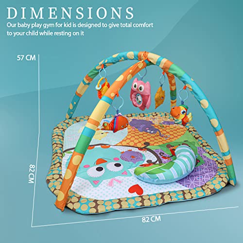 Image of Baybee Play Gym & Rocker for Babies | Portable Baby Playing Mat for New Born with Hanging Toys, Music & Lights | Indoor Activity Play Gym for Babies 0 to 12 Months (Assorted I)