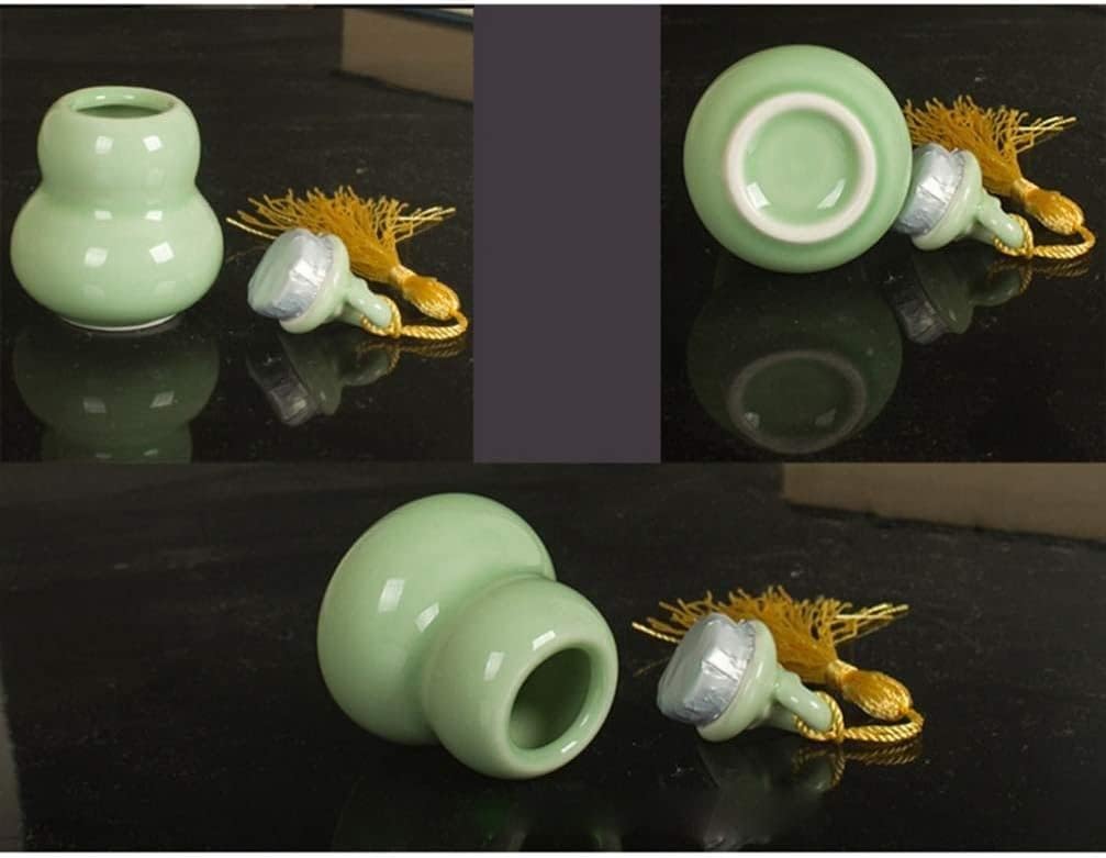 グリーンセラミックティーキャニスター ミニティーキャディ コーヒーストレージジャー シュガーボウル スパイス 調味料ポット 密閉蓋付