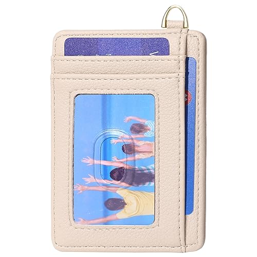 Badiya Credit Card Holder Slim Minimalist Wallet, Front Pocket Purse RFID Blocking Wallet Compact Card Case with ID Window for Women & Men