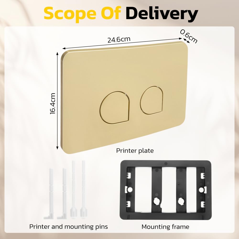 Placca di Comando WC Geberit Sigma 01 246×164 mm Doppio Scarico Dorato