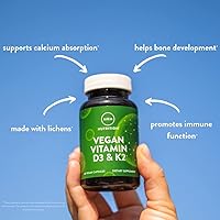 Vista 4 de MRM Nuturition Vegan Vitamin D3 & K2 Bone + Immune Health Made from lichens Supports Calcium Absorption Vegan + Vegetarian Friendly 60
