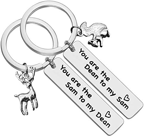Friendship Gift Keychain Moose and Squirrel Keychain You're The Moose to My Squirrel Sam and Dean Keychain Set Friends Gift of 2 SPN Fan Gift Keyring Valentine's Day Gift for Family Friends Girls Boys