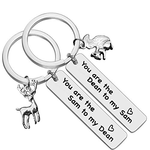 Friendship Gift Keychain Moose And Squirrel Keychain You're The Moose To My Squirrel Sam And Dean Keychain Set Friends Gift Of 2 Spn Fan Gift Keyring Valentine's Day Gift For Family Friends Girls Boys #TOP1