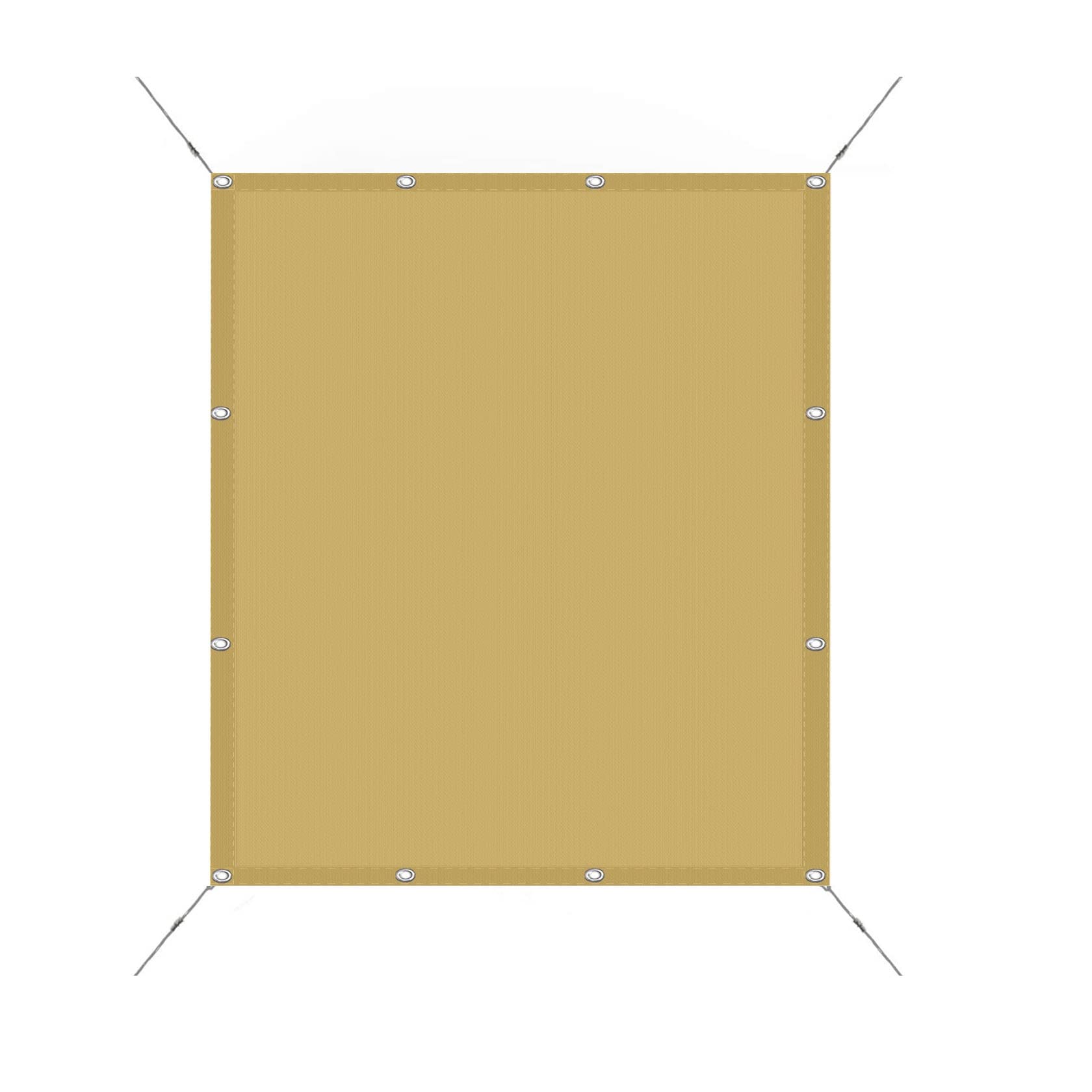 Sunscreen Awning Canopy 1.5 x 5 m(4.92 x 16.4ft) Weatherproof 98% UV Block Sun Shade Sail Rectangle Canopy with mounting ropes for Outdoor Yard Lawn, Cream Color — image 1