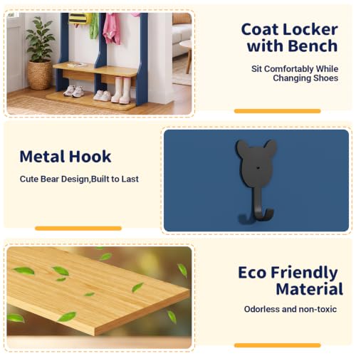 Image of 2-Section Coat Locker with Bench