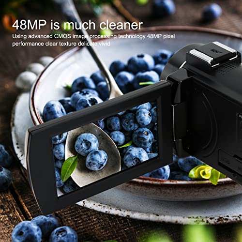 Câmera de vídeo digital, 2.7K Full HD 48MP DV Camera Recorder, para YouTube Vlogging, tela de rotaçã