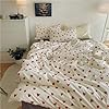 Nayoroom Heart Duvet Cover Queen Size Cute Red Love Heart Printed on White Bedding Set 3Pcs Kids Girls Kawaii Heart-Shaped Pattern Comforter Cover with Zipper Closure Soft Breathable Microfiber #1