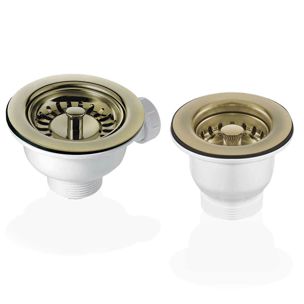 90 & 65mm Bronze Basket Strainer Waste for Astini, RAK, Rangemaster Ceramic Sink