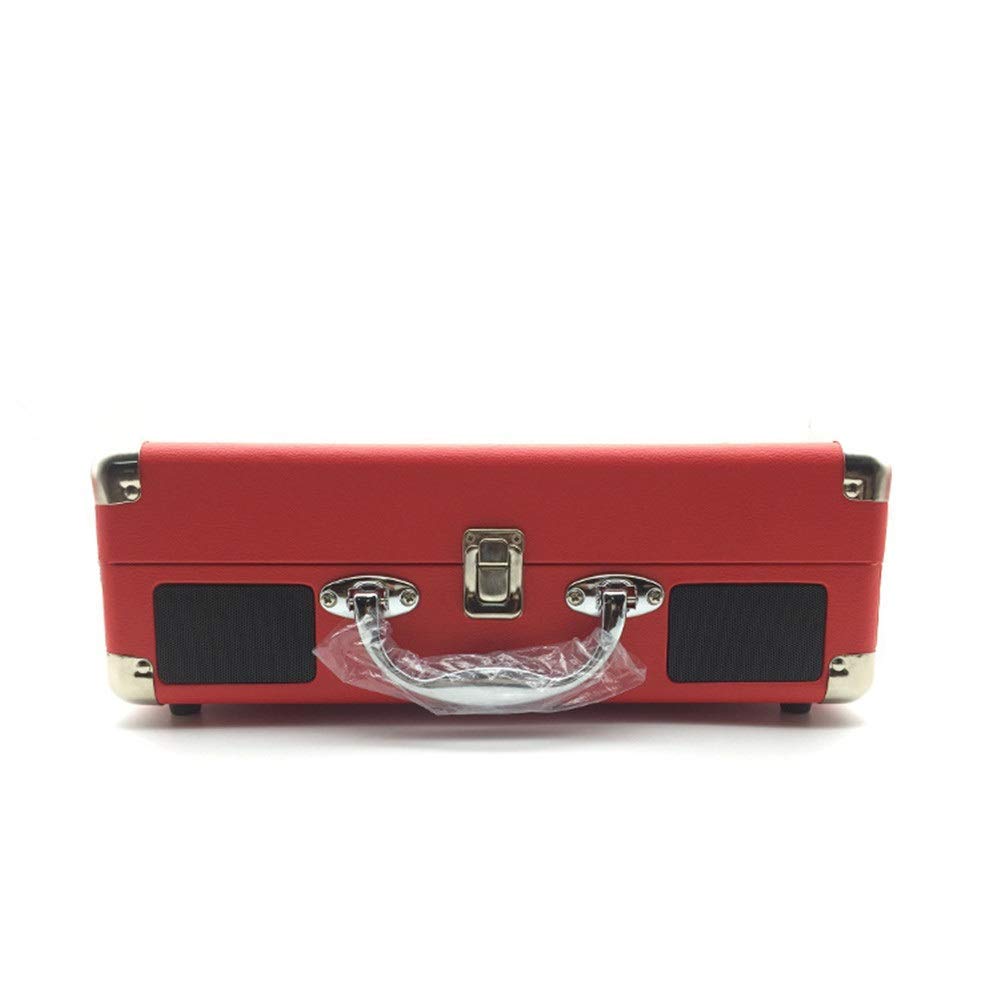 Giradischi portatile Bluetooth con altoparlanti integrati, design retrò per riproduzione in vinile e streaming audio wireless