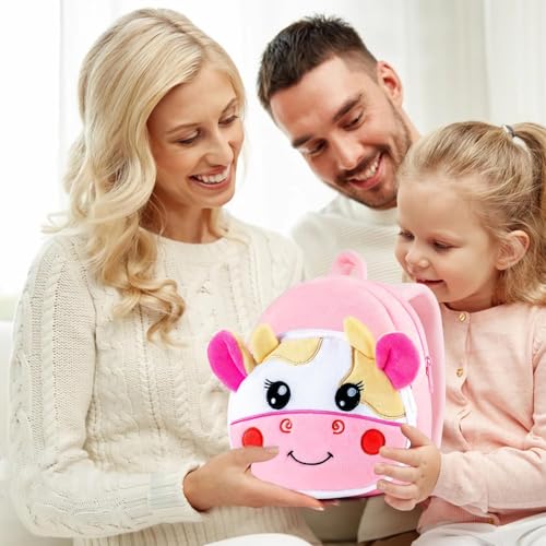 Image of Frantic Cute Backpack for Nursery Children Soft Plush Velvet Cartoon Animal Plush Preschool Mini Travel Bags for Baby Girl & Baby Boy Ideal for Girls, Boys & Toddlers, 2-5 Years