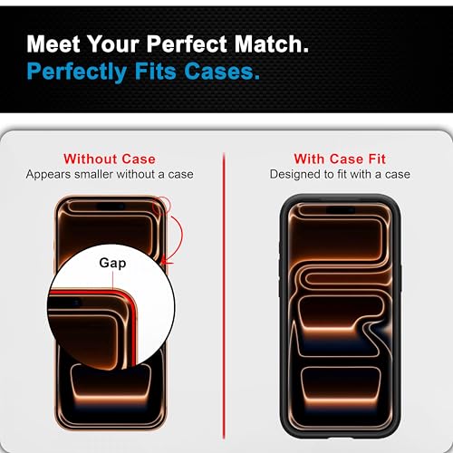 Image of CEDO Magic Box Tempered Glass for iPhone 17 Pro Max | Dust & Bublle Free Installation Screen Protector with auto Alignment Tool | HD Clear Quality Tempered Glass with Easy Installation Kit (Black)