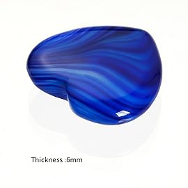 Marrywindix 15 Packs 0.8 Inch Healing Crystal Natural Blue Agate Heart Love Carved Palm Worry Stone Chakra Reiki Balancing