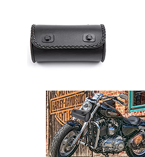 Bolsa Mini para Horquilla de Moto de Cuero PU Negra miniatura 2