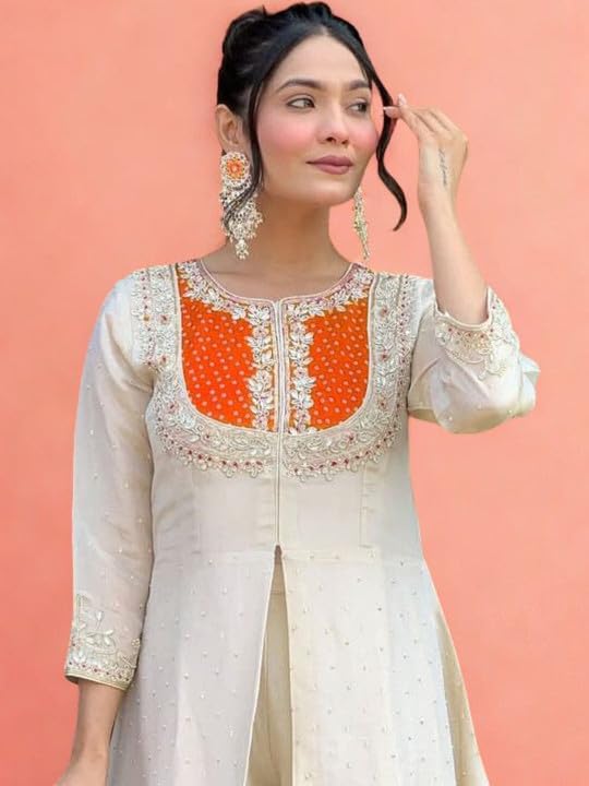 Image of Wedding Outfit For Women Embroidered Shrara Set For Women Designer Silk Kurta With Sharara Pants Festive Ethnic Wear Traditional Outfit For Celebrations Functions Ceremonies And Gatherings