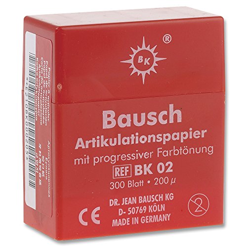 Bausch Articulating Papers BK02 Articulating Paper Pre-Cut Strips Red 300/pk