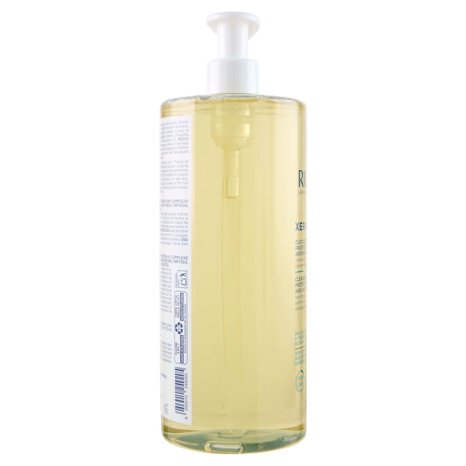 Rilastil Xerolact Olio Detergente Viso e Corpo per Neonati, Bambini e Adulti, Idratante, Relipidante, per Pelli Secche, Irritate e con Tendenza Atopica. Confezione da 1000 ml