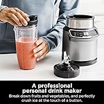 Ninja BN401 Nutri Pro Compact Personal Blender, Auto-iQ Technology, 1100-Peak-Watts, for Frozen Drinks, Smoothies, Sauces & More, with (2) 24-oz. To-Go Cups & Spout Lids, Cloud Silver - Image 4