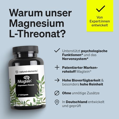 Magnesium L-Threonate (Magtein®) – 2.083mg Magnesium L-Threonat pro Tagesdosis – 90 Kapseln – für deinen Magnesiumhaushalt – vegan, hoch bioverfügbar – in Deutschland entwickelt & laborgeprüft 3