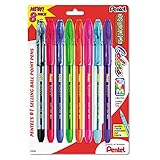 Pentel BK91CRBP8M R.S.V.P. Stick Ballpoint Pen, 1mm, Assorted Barrel, Assorted Ink, 8/Set