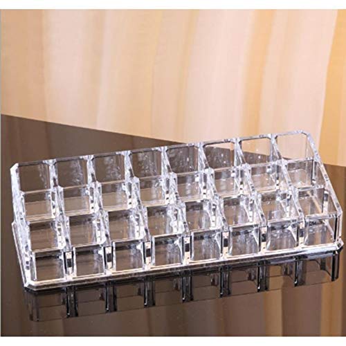 HIRKO 24 Compartment Luxurious Clear Acrylic Makeup Organiser // Lipstick Holder Case//Nail Paint, Brush Tray // Dressing Table Organizer (Lipstick Holder 24 Grid)-image-34