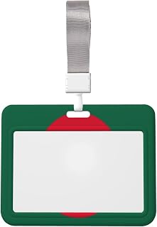 Badge Holder id Card Clear with Lanyard,Clear Horizontal Name Tag ID Card Holder with, Perfect for Work, School, and Events Flag of Bangladesh