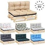 Amazinggirl Palettenkissen Outdoor Waschbar 80 x 120 cm - Pallettensitzkissen Europaletten Sitzkissen Polster Beige