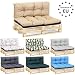 Amazinggirl Palettenkissen Outdoor Waschbar 80 x 120 cm - Pallettensitzkissen Europaletten Sitzkissen Polster Beige