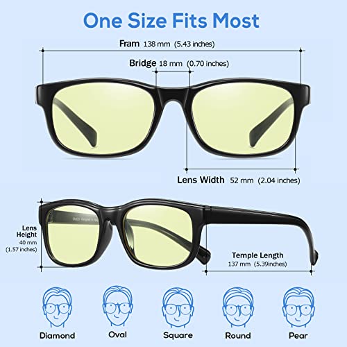 Image of DUCO Blue Light Glasses Blue Ray Blocking Glasses Computer Gaming Glasses with Amber Lens 8016
