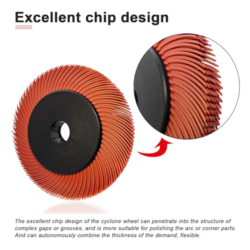 Image of Radial Bristle Brush, 6 in x 1 /2 in x 1 in, 220#, 1SET,Ten Single piece with Adapter