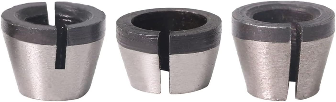3pcs Accessories Adapter Clamping Carbon Steel High Precision Durable Router Collet FIT for Engraving Trimming Machine Professional
