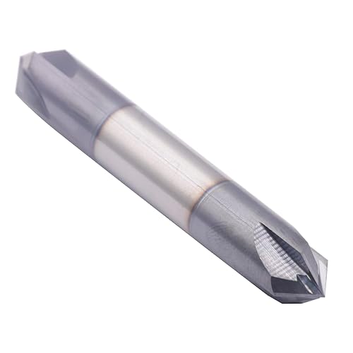 Miniatura 6 de BestParts Fresa de extremo de carburo sólido de alto rendimiento, fresadora de chaflán - extremo doble - recubierto AlTiN, 4 flautas, ángulo de