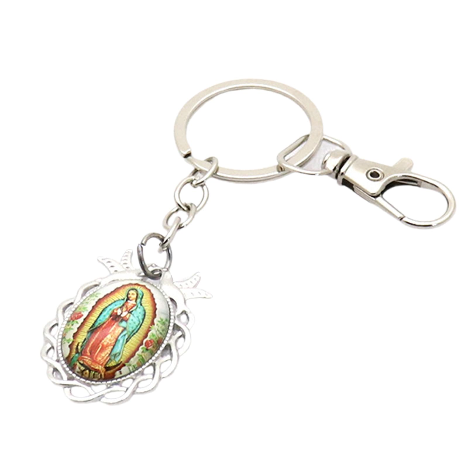 Yjcnelcr Women's As Show Key Chains For Pattern Keychains Our Lady Of Guadalupe Key Ornament Suitable For Baptism Keyrings Keychain Bag Pendant Decoration Bag Charm Purse Charms Gifts For Girls