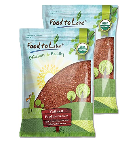 Organic Red Quinoa, 25 Pounds – Non-Gmo, Whole Grain, Kosher, Vegan, Sirtfood, Bulk. Rich In Essential Amino Acids, Protein. Quick-Cooking Grain. Great Replacement For Rice, Pastas. #TOP23