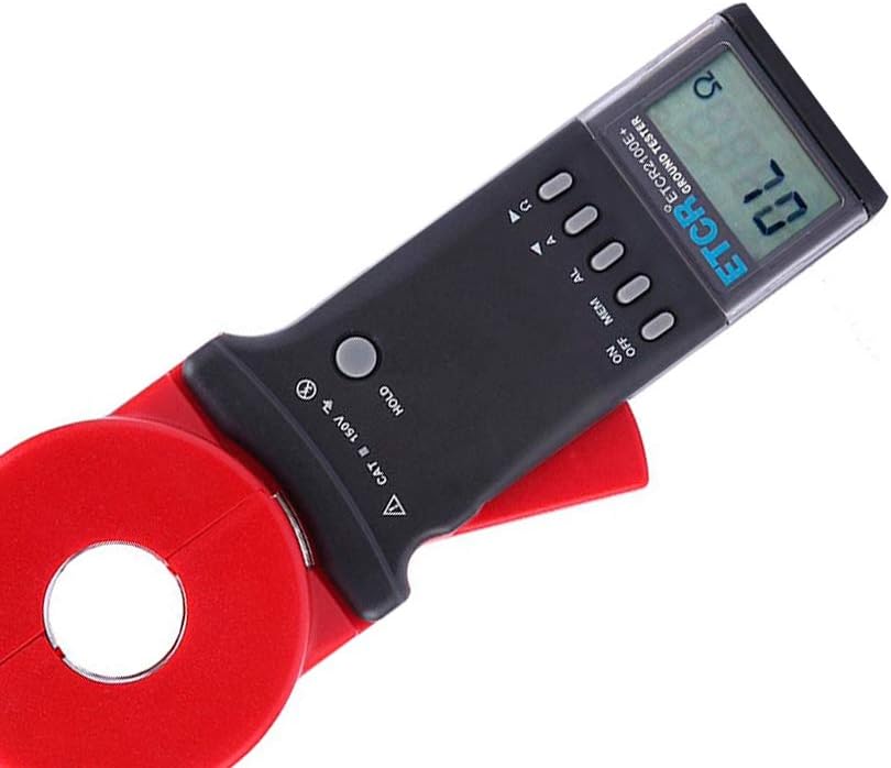ETCR2100E+ Digital Clamp Ground Earth Resistance Meter Tester with 0.01 to 1200ohm Resistance Range 0.00mA to 40.0A Current Tester 99 Sets Data